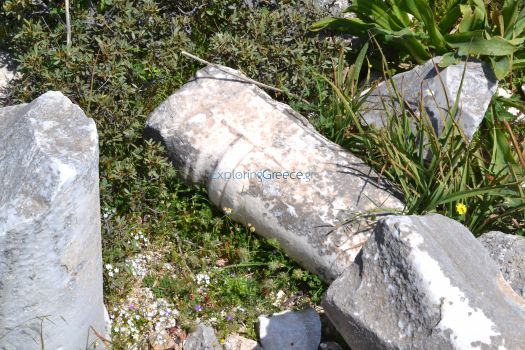 Dodecanese - Chalki - Marble Columns remnants of the Ancient temple of God Apollo