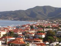 Panoramic view of  Sarti village on the east side of the second leg of Chalkidiki