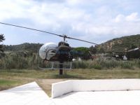 Helicopter in the memorial monument in Porto Koufo, Sithonia
