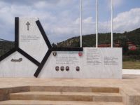 The monument in memory of the victims of the helicopter crash in 2004