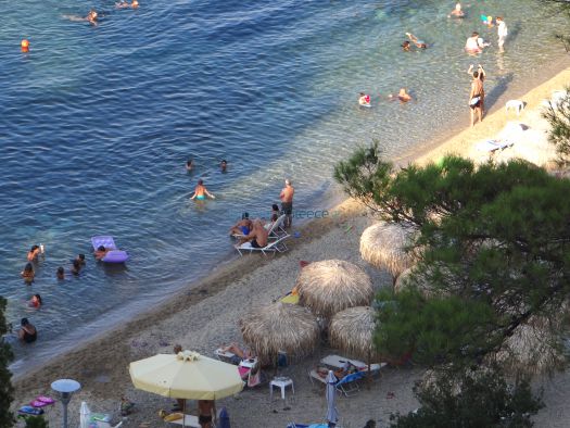 The beach at Zografou is accessible only through the camping Porto Elea