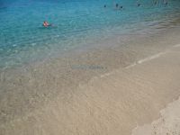 White thick sand and turquoise waters on the beach Platanitsi in Sithonia