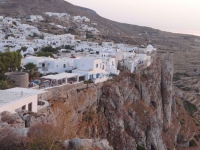 The houses of Chora in Folegandros literally built on the cliff