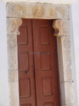 The entrance of Agios Antonios church in Chora, Folegandros