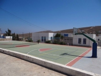Courts and the building that houses the high school in Chora of Folegandros