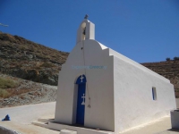 The church of Agios Georgios on Agios Georgios beach in the north part of Folegandros