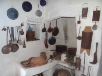 Some of the items used in the kitchen are displayed at the Folklore Museum in Ano Meria