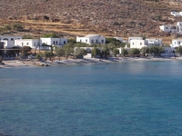 The beach of Karavostasis across the port