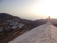 The church of Panagia and on the background Chora in Folegandros