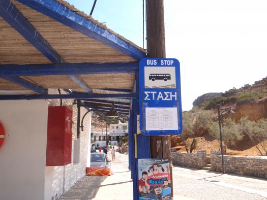 Bus stop at the port