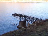 The old loading bridge above the sea in Koutalas