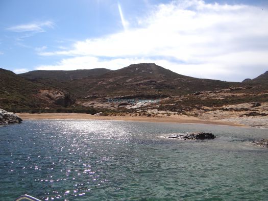 Alevrakia beach, most easily accessible from the sea