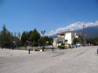 The square of Gonimo village in the plain of Serres