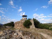 Stone structure that resembles a well at the Byzantine castle of Sidirokastro