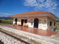 The railway station of Sidirokastro outside the town