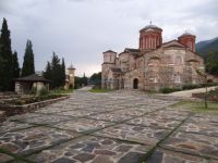 Stone, brick and wood were used for the construction of the monastery of Timiou Prodromou in Akritochori