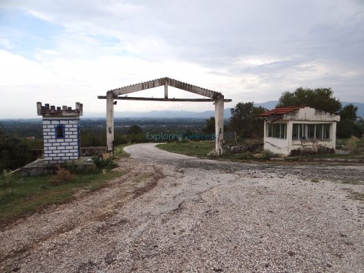 The entrance to the now deserted military camp in Ano Vironeia