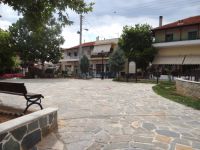 The main square in the village Neo Petritsi, Serres