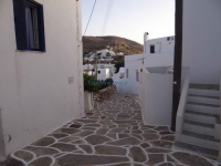 Narrow alley in the village Kastro, Sikinos