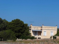 Mansions and greenery in the village Parakopi in the mainland of Syros