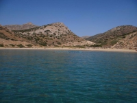 Varvarousa beach is accesible only by sea