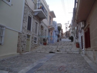 Steep narrow alley in Hermoupolis
