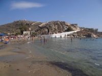 Sand and shallow waters in Vari beach 