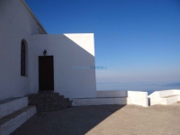 View of the sea from the yard of Agioi Anargyroi church in north Syros
