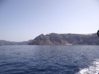 View from the ferry from Fira to the volcano