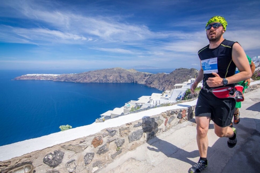 View from the running race at Santorini